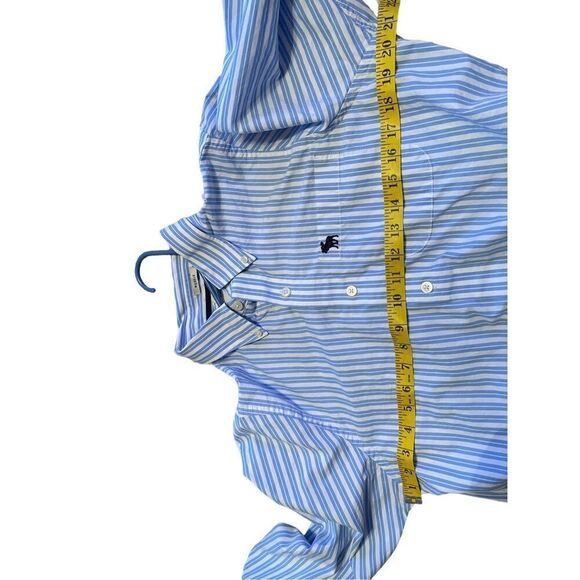 Abercrombie & Fitch Mens Blue & White Stripes Muscles Fit Dress Shirt Size M - Picture 4 of 10